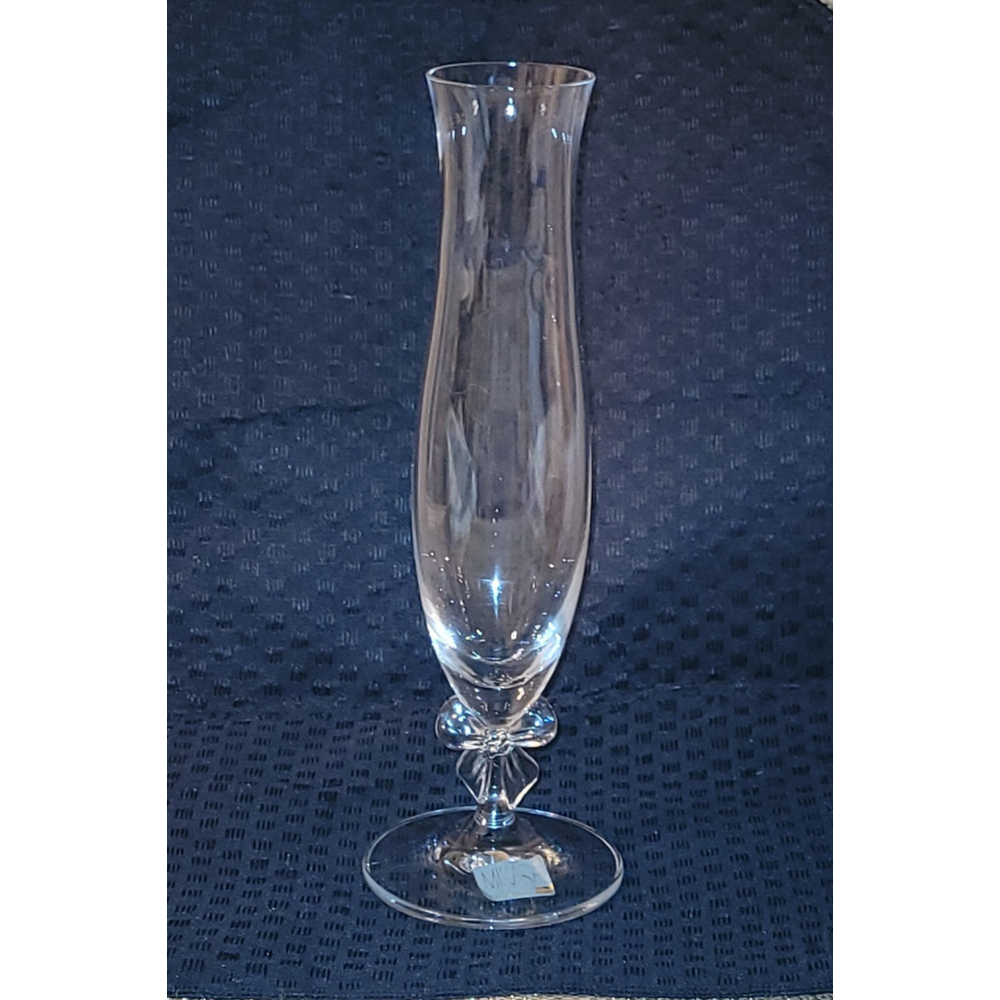 Mikasa Germany Crystal Bud Vase With Bow On Stem 9½" High Society W Original Tag